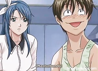 Gang bang hentai avec une suceuse d'élite